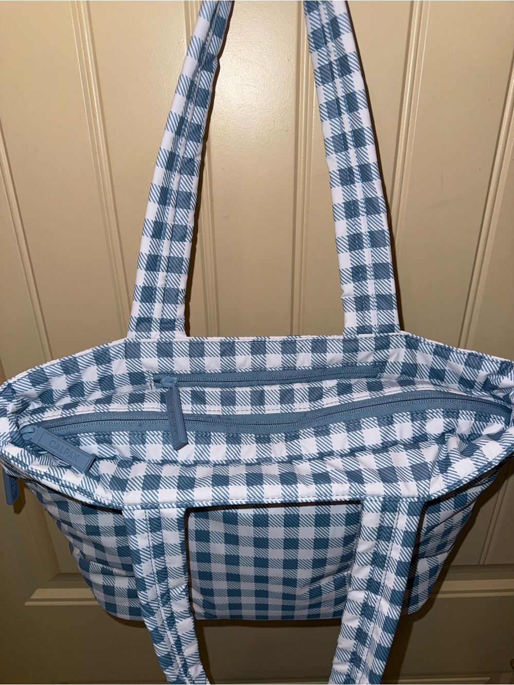 CALPAK Luka Mini Tote in the French Blue Gingham - Travel Bag NWOT - Picture 6 of 8